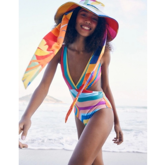 Farm Rio Striped Scarf One Piece - Picture 5 of 10